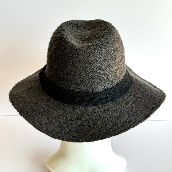 JUNE 21 Fedora Hat OS Charcoal Sweater Knit Pinched Crown Packable Casual - Picture 10 of 14
